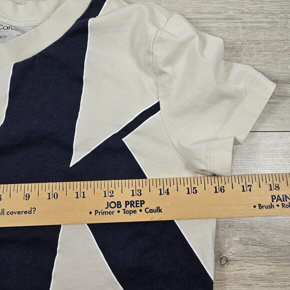 Calvin Klein Woman's T-Shirt Crop Top Black & White Short Sleeve Casual Comfort - Picture 3 of 7